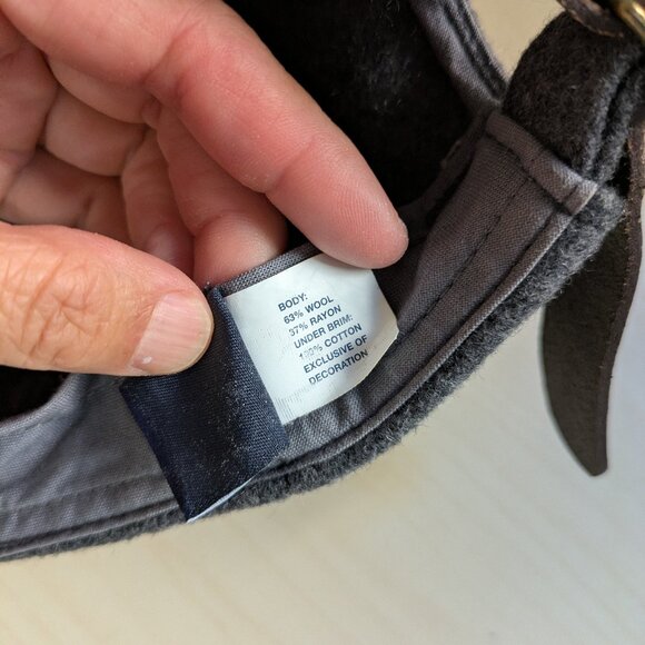 Vintage GAP Wool Hat 90s Gray Strapback – Leather Adjustable Back - Picture 6 of 8